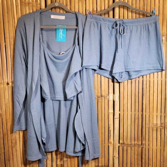 Alexander Del Rossa Other - Alexander Del Rossa 3 piece Ribbed Waffle Knit Loungewear Set XL Shadow Blue NEW